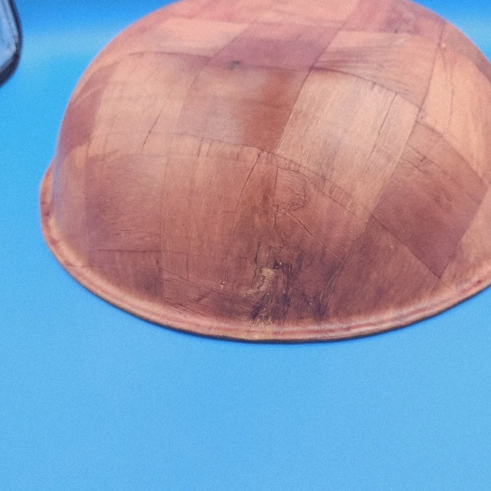 Vintage Woven Wood Large Salad Bowl‎